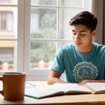 Home 19 스페인어 시제별 문법 정리 - **Prompt 1: Present Indicative - Daily Spanish Study Routine**
"A brightly lit, clean, and organ...