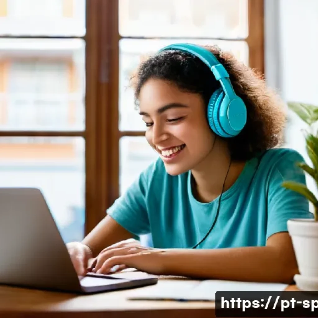 스페인어 30일 마스터 플랜 - **Prompt:** A young adult woman, dressed in comfortable, stylish casual wear, is enthusiastically st...