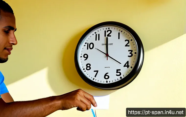 Home 17 스페인어 시계 읽는 법 - Photorealistic close-up of a clean analog wall clock with simple unlabeled hour markers and clearly ...